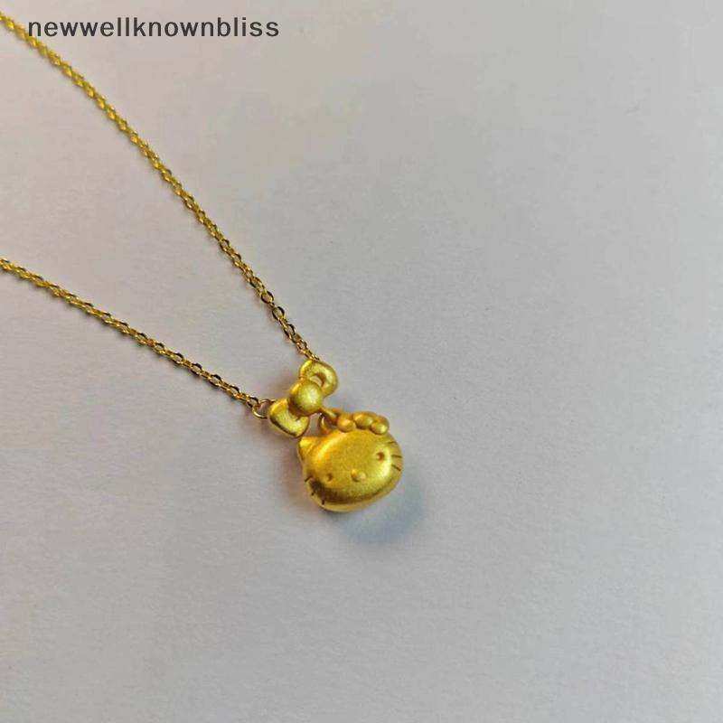 Newwellknownbliss Bowknot Hello Kitty Sanrio สร้อยคอจี้ชุบทองสําหรับผู้หญิงสาววันเกิดงานแต่งงานโปรดป