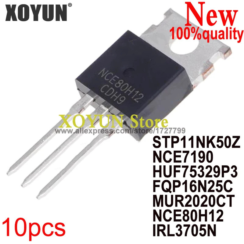 (10 ชิ้น) 100% ใหม่ MUR2020CT P11NK50Z STP11NK50Z 75329P HUF75329P3 NCE80H12 FQP16N25C NCE7190 IRL37
