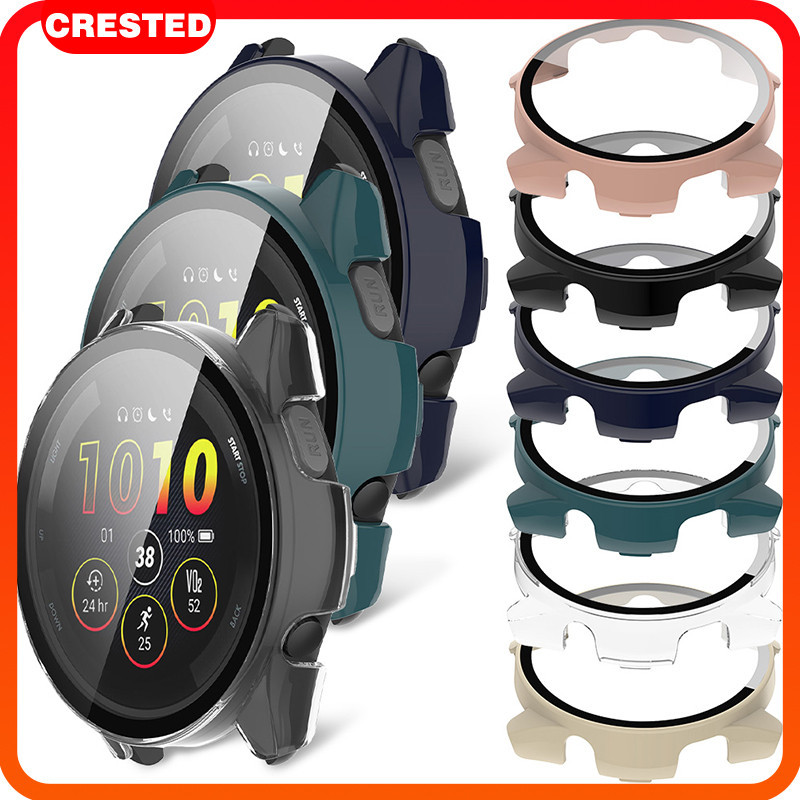 ปกป้องกันรอยขีดข่วน กระจกนิรภัย PC for Smartwatch Garmin Forerunner 165/165 Music เคสครอบคลุมเต็ม for Garmin Watch