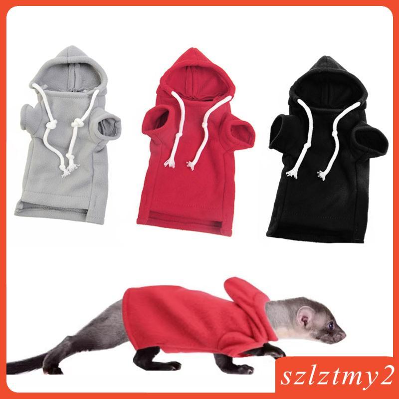 [Szlztmy2] เสื้อผ้า Ferret Hoodie ฤดูหนาวล้างทําความสะอาดได้ Ferret เสื้อผ้าสําหรับ Chinchilla Bunny