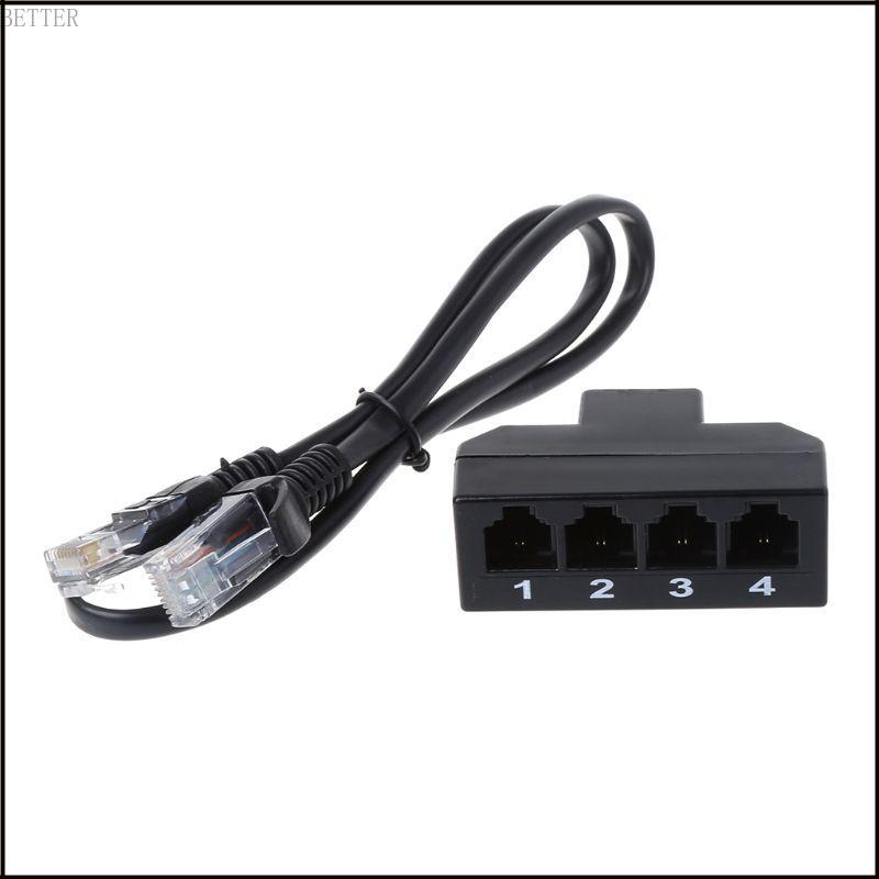 BETT Rj45 ถึง Rj11 1 ถึง 4 ตัวเชื่อมต่ออะแดปเตอร์โทรศัพท์