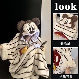 Sabai Glow⭐️ชุดพักผ่อนคลุมด้วยผ้าห่มขนแกะ พิมพ์ลายมิกกี้เม้า…