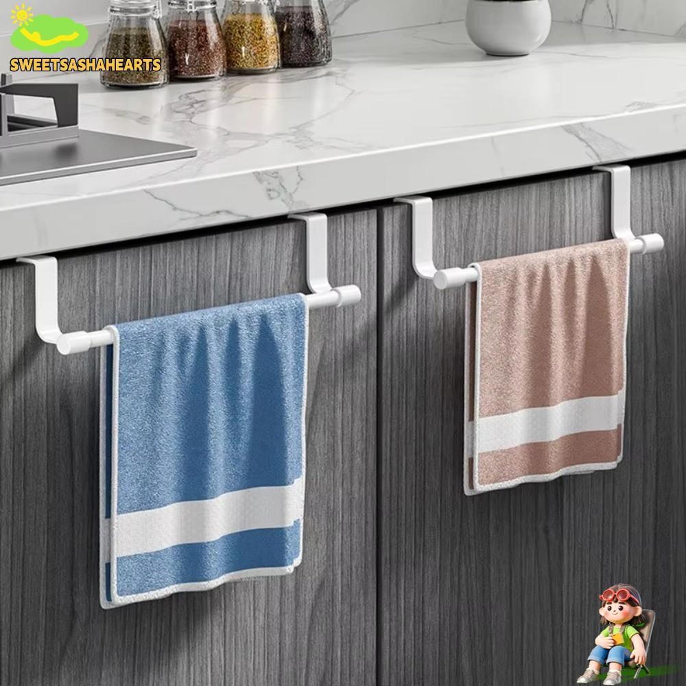 SWEETSASHA Over Cabinet Towel Rack, Towel Storage Bar ราวแขวนผ้าอเนกประสงค์, ราวแขวนเศษผ้าแบบไม่ต้องเจาะ