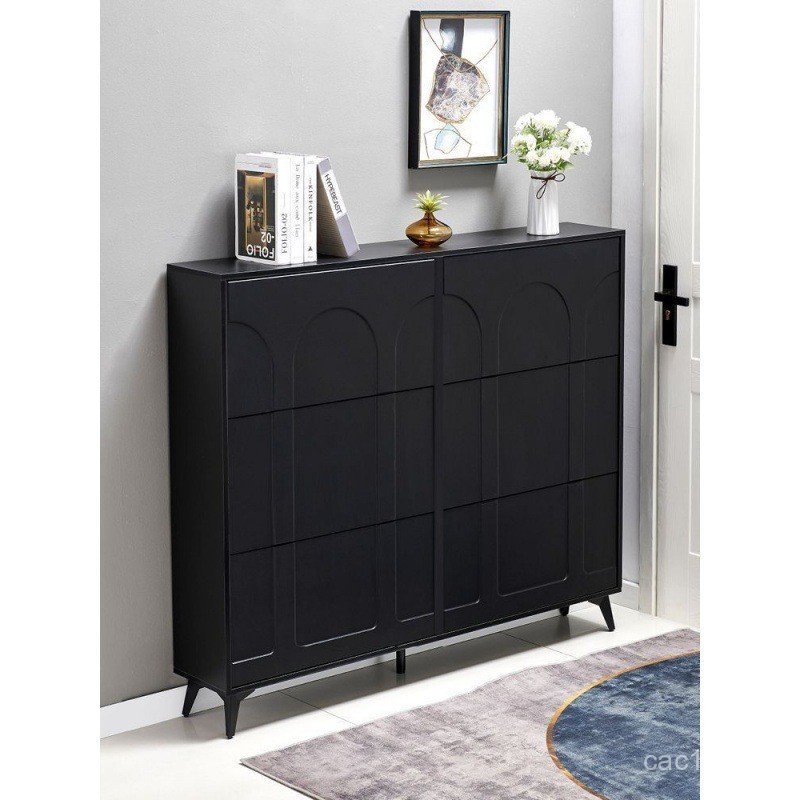 Foyer ตู้ขนาดใหญ่ความจุ Dumping ถังสีดําในครัวเรือนโมเดิร์นตู้รองเท้าประหยัดพื้นที่ S