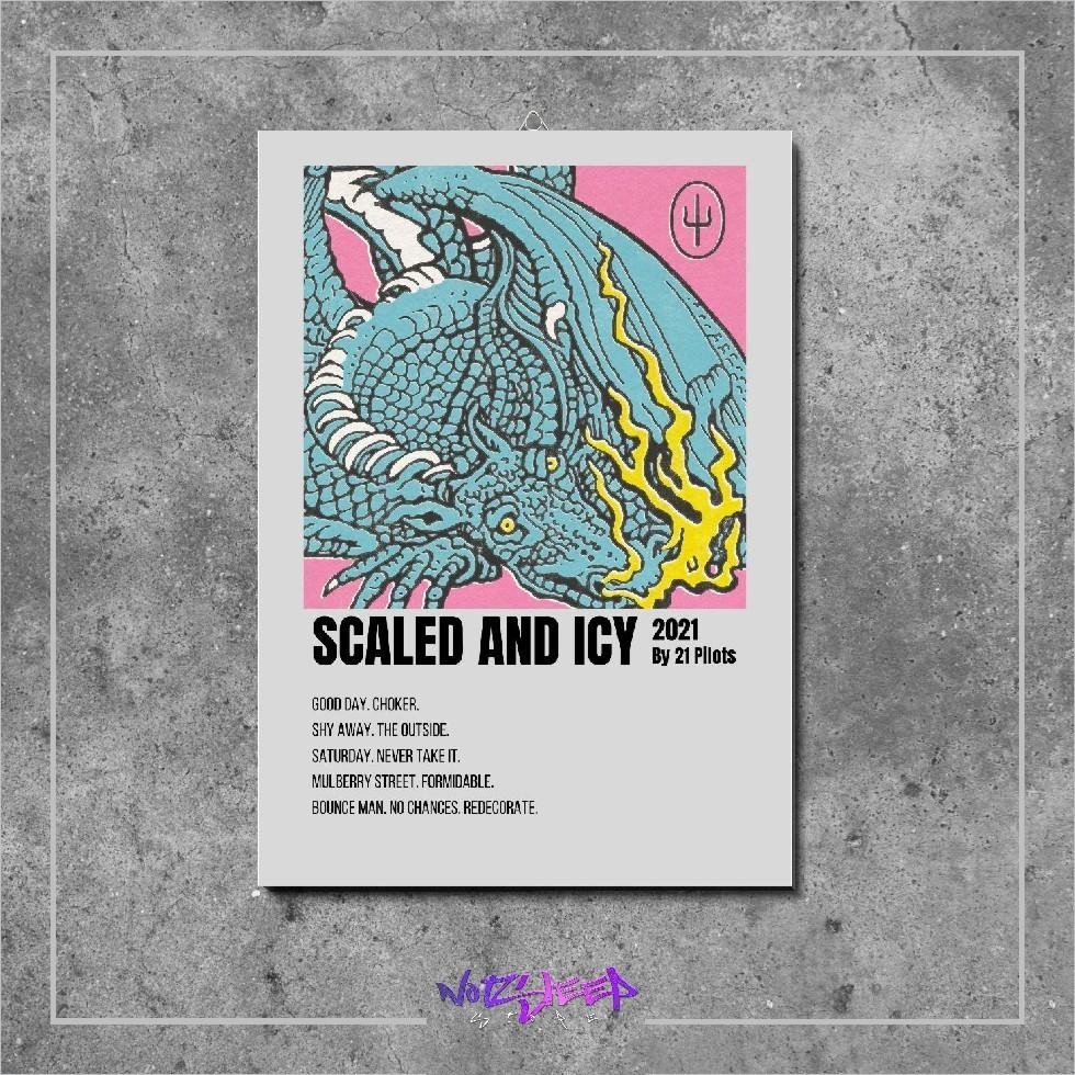 ไม้ตกแต่งผนังปกอัลบั้มวงดนตรี Scaled และ Icy โดย 21 Pilots เพลง MDF 6mm
