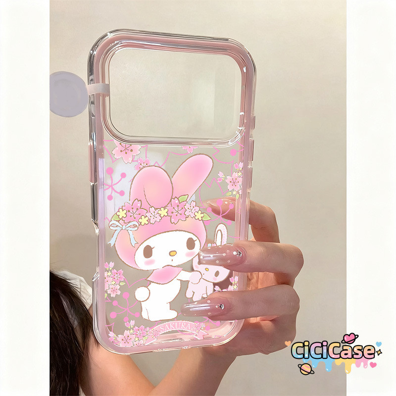 เคสไอโฟน 17 16 สำหรับ iPhone 11 17 16 15 13 12 14 Pro Max 17AIR 16 15 14 Plus ปก Fresh Flower Melody 2 in 1