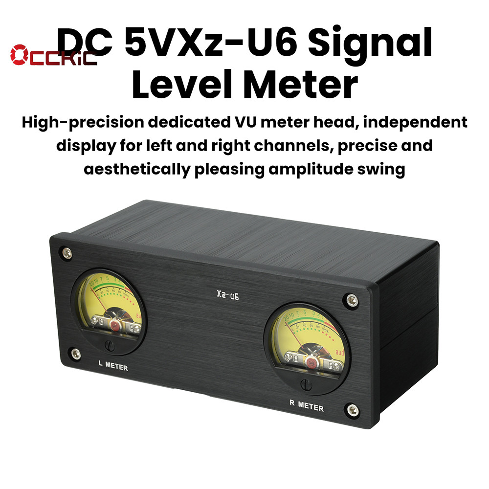 OCCKiC DC 5V Xz-U6 เครื่องวัดระดับสัญญาณ VU เครื่องวัดระดับสัญญาณเสียง VU Meter 3.5 มม./ขั้วต่อ RCA