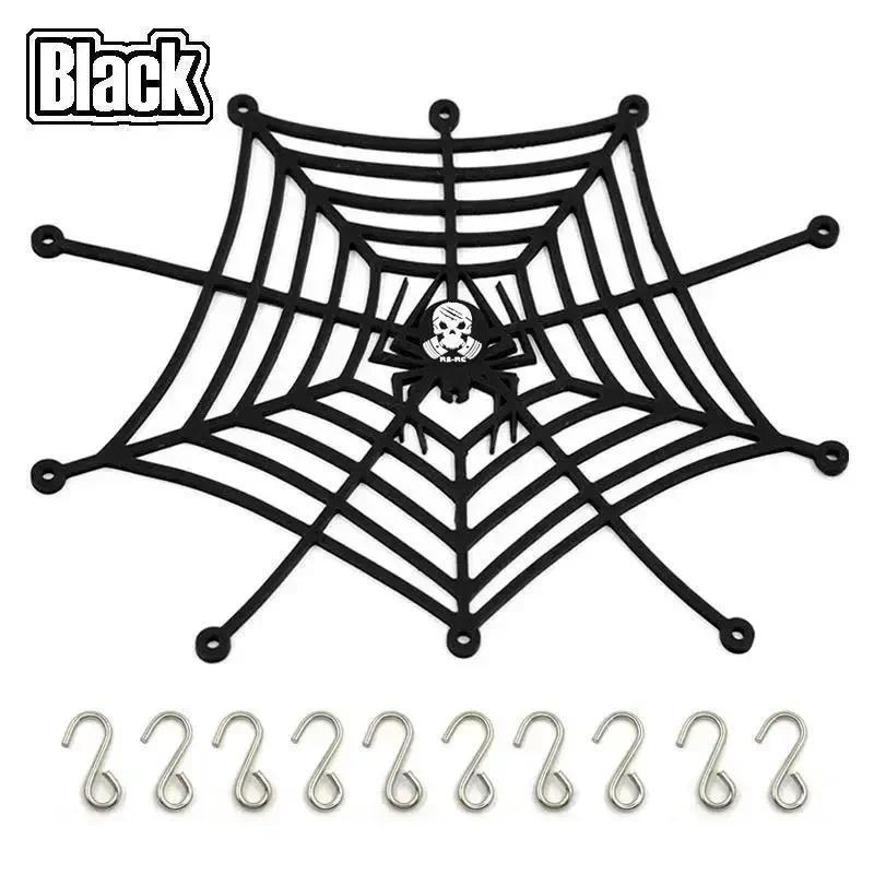 ซิลิโคนหลังคารถยืดหยุ่น Spider Web สไตล์ Baggage สุทธิสําหรับอุปกรณ์เสริม 1/10 D90 SCX10 TRX-4 TRX4 