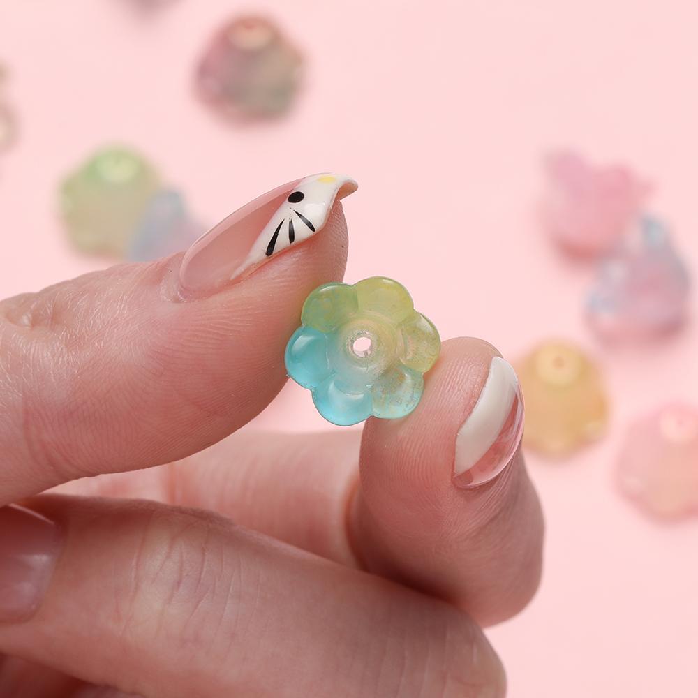 20pcs 11*12มม. แก้วลูกแพร์สองสีลิลลี่ของลูกปัดดอกไม้หุบเขาสำหรับการทำเครื่องประดับอัญมณีสร้อยคอ DIY สร้อยข้อมือ - รูปที่ 4