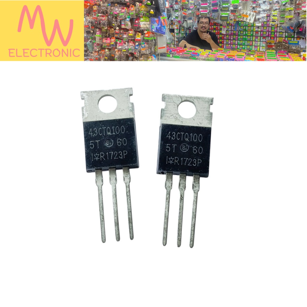 Diode 43CTG100 (ราคาต่อ 1ชิ้น)➡️⬅️ Schottky Diode 40A 100V TO-220 3ขา มีสินค้าพร้อมส่งในไทย