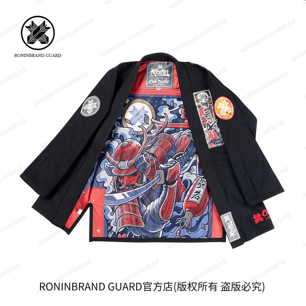 Ronin Oni Bushi Bjj Gi-Black Brazil Jujitsu Suit สีดํา
