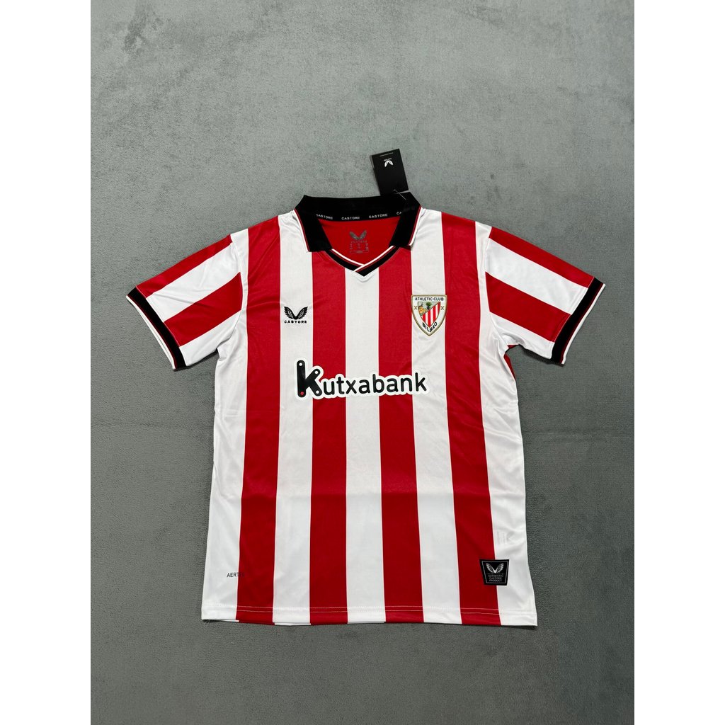Fan Edition 2526 Athletic Bilbao Home เสื้อทีมฟุตบอลแขนสั้น สำหรับสวมใส่ในบ้านและนอกบ้าน มีให้เลือกร