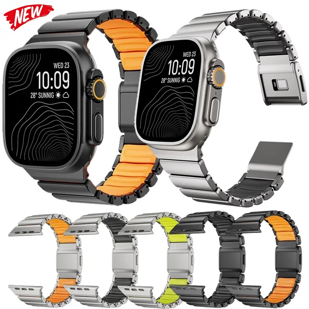Nomad Titanium Band สําหรับ iWatch Ultra 3 2 49 มม.Series 11 10 46 มม.สายแม่เหล็ก Iwatch 11 10 9 8 7