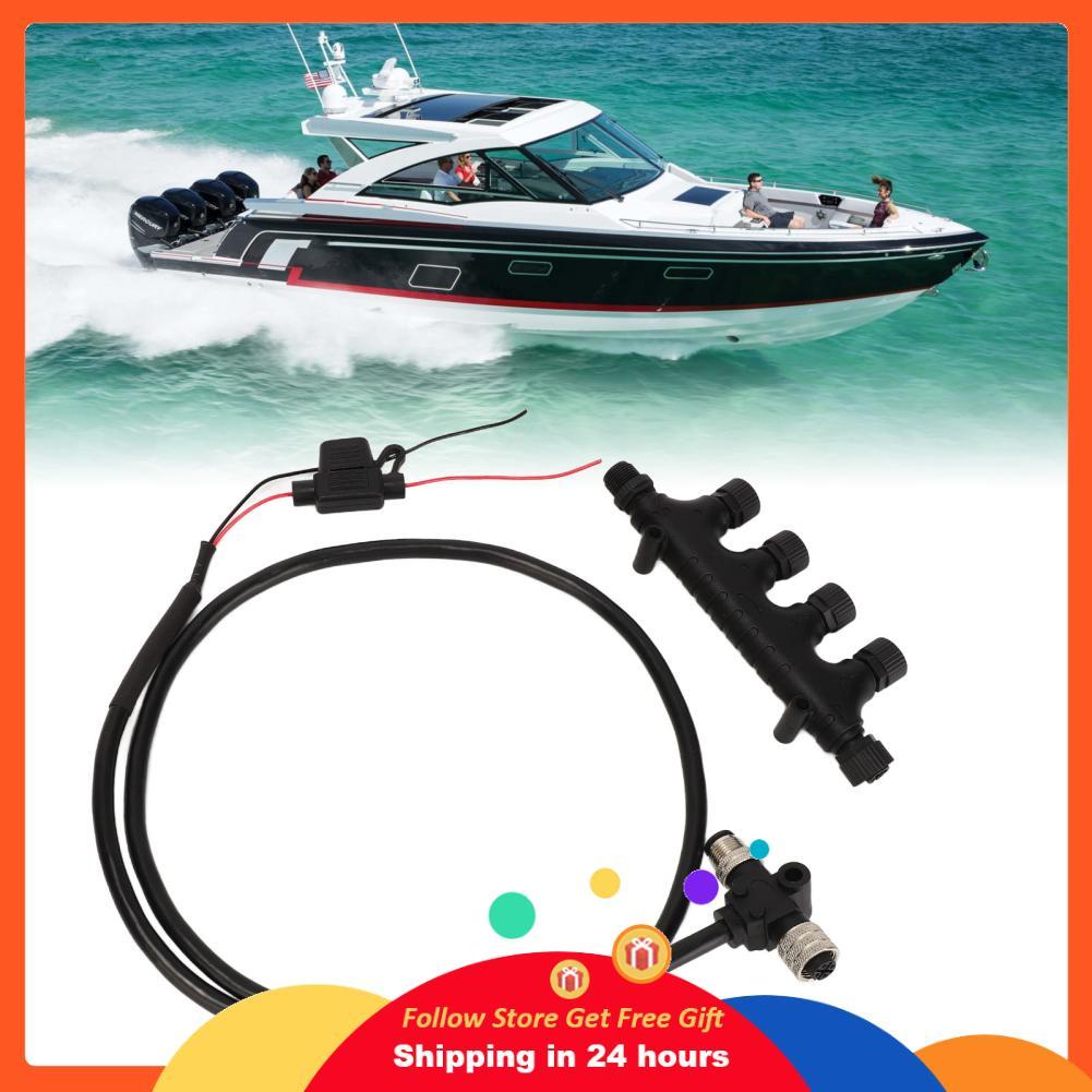 Skejnojj Aqxreight NMEA2000 สาย 4 พอร์ต T Connector 3A 5Pin ด้าย 1 M IP67 สำหรับ Simrad B และ G Navi
