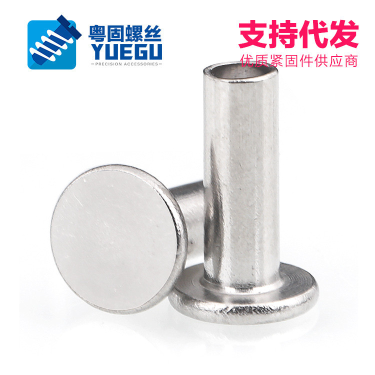 [m2m2.5m3m4] 304 สแตนเลสสตีลหัวแบนครึ่ง Hollow Rivets GB875 หัวแบน Half Hollow Core Rivets X5Z4