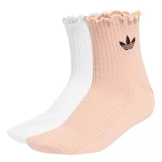 adidas ไลฟ์สไตล์ ถุงเท้าความยาวสี่ส่วนแต่งระบาย Unisex สีชมพู KD8369