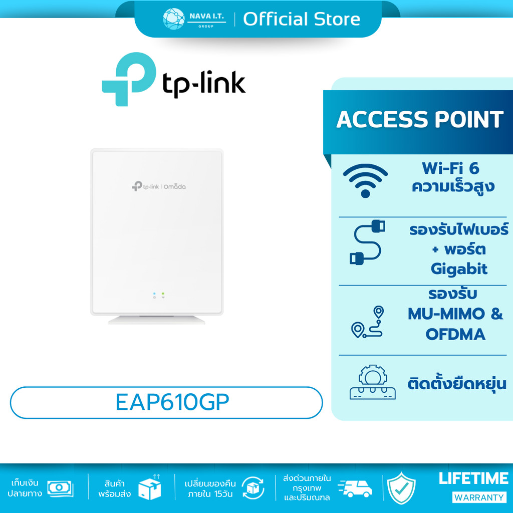 🛵มีส่งด่วน💨 TP-LINK EAP610GP-Desktop mada AX1800 Wi-Fi 6 Desktop GPON Access Point ประกัน Lifetime