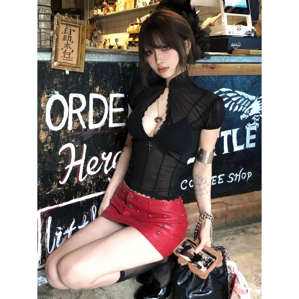 L.A Shop★เสื้อคุณภาพดี เสื้อยืดครอปแขนสั้น ดีเทลเว้าหลังอยู่ น่ารักมากๆผ้าซีทรู เข้ารูป เซ็กซี่ “FY5072” ราคา ถูกที่สุด ดีลบีเคเค แกลเลอรีภาพที่ 6