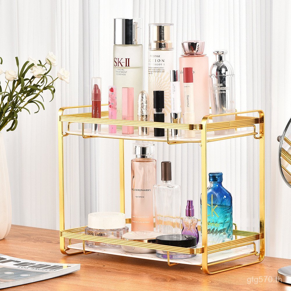 ชั้นวางชั้นวางเครื่องสําอางถอดห้องน้ําสก์ท็อปชั้นเก็บคู่นอร์ดิกห้องน้ําการจัดเก็บห้องน้ําสีทอง z79เจ