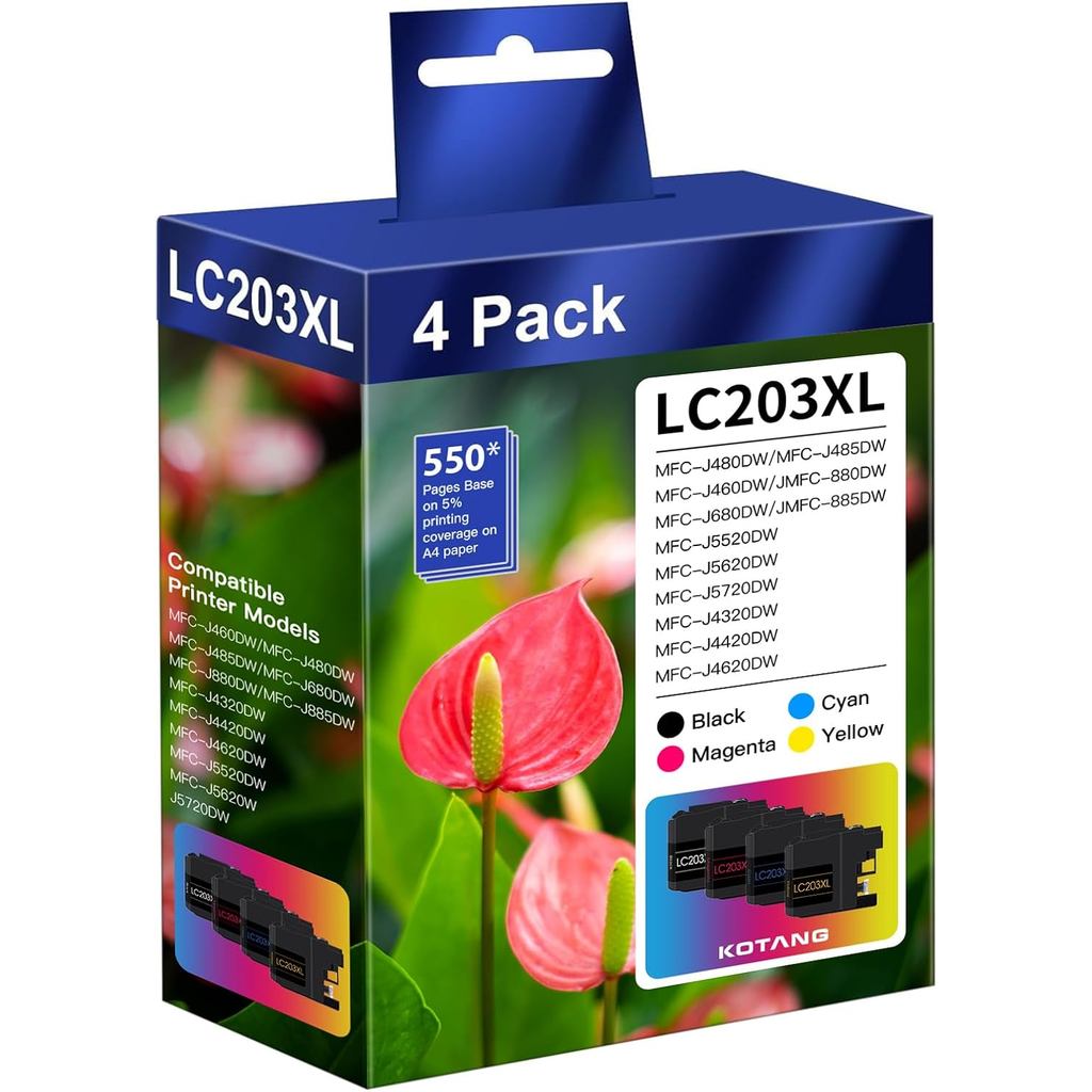 LC203XL LC201 เปลี่ยนตลับหมึกสําหรับ Brother LC203 LC201XL สําหรับใช้กับ MFC-J460DW,MFC-J480DW,MFC-J