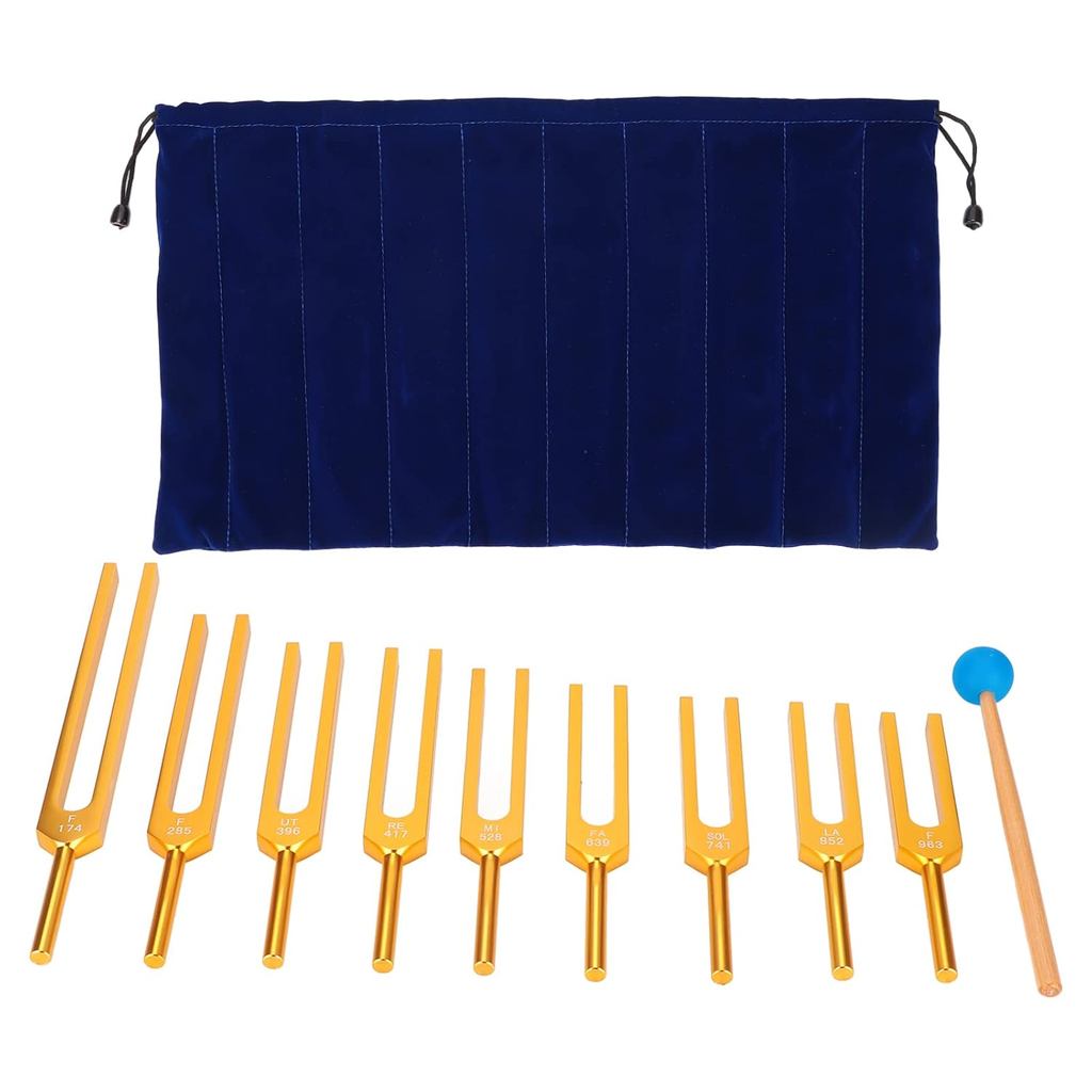 ส้อมจูน ชุดจักระ, ส้อมปรับแต่งเครื่องมือ, ส้อมจูนสแตนเลส, 174Hz/285Hz/396Hz/417Hz/528Hz/639Hz/852Hz/