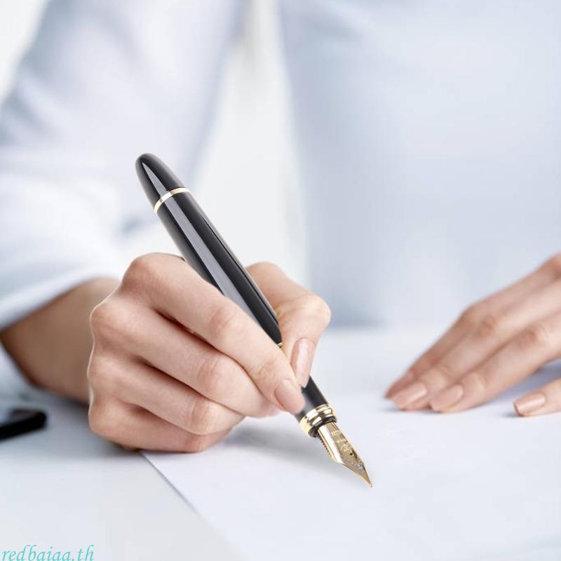 Redbaiaa Jinhao X450 Black Medium Nib Gold Trim Fountain Pen