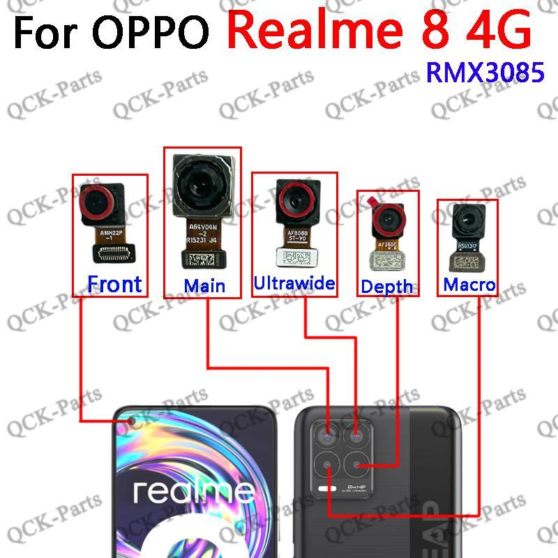 กล้องหน้าสําหรับ OPPO Realme 8 4G กล้องหลังหลักมาโครความลึกกล้อง Ultrawide