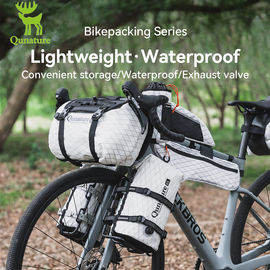Qunature Bikepacking กระเป๋า 6L/12L กันน้ําขยายการบีบอัดกระเป๋าแห้งและ Saddlebag สําหรับจักรยานเสือห