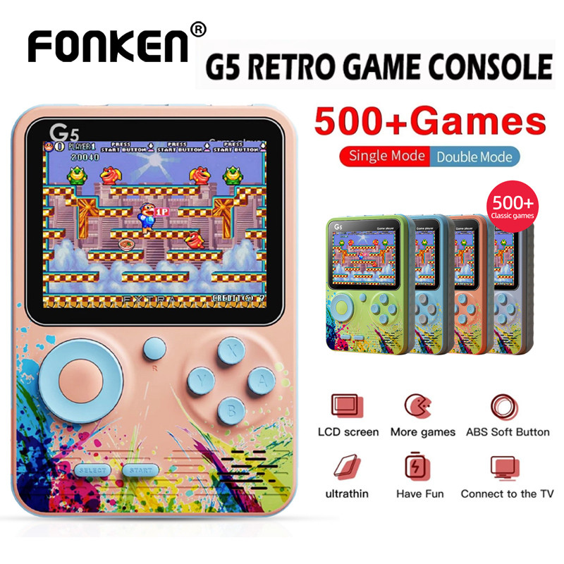 Fonken Mini Retro Game Console – คอนโซลเกมมือถือ 500-in-1