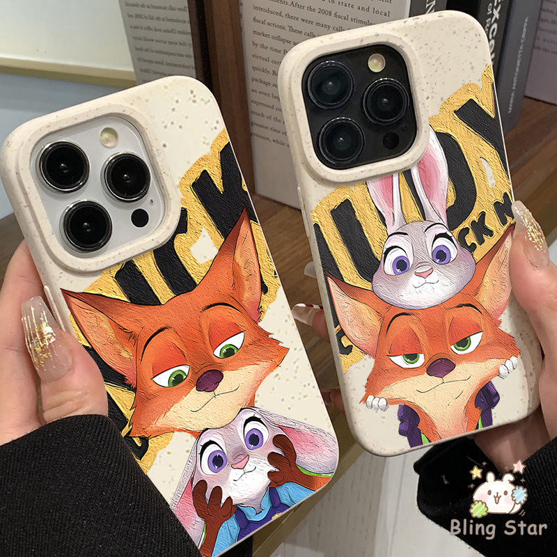 ภาพวาดสีน้ำมันซูม a นิคจูดี้คู่รักกรณีย่อยสลายได้ สำหรับ iPhone 16 17 13 11 15 14 12 Pro Max XR X XS Max 7 16 14 8 Plus – โปรปัง