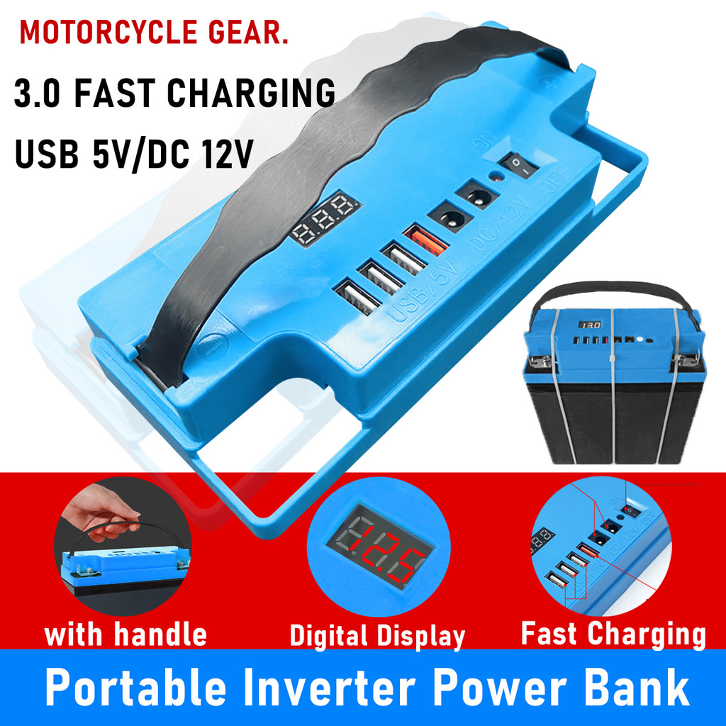 พาวเวอร์แบงค์พกพากลางแจ้ง ฝาครอบแบตเตอรี่รถยนต์ ชาร์จได้ 12V20A ตัวแปลงไฟกันน้ำ พลังงานแสงอาทิตย์แบบพกพา ชาร์จเร็ว