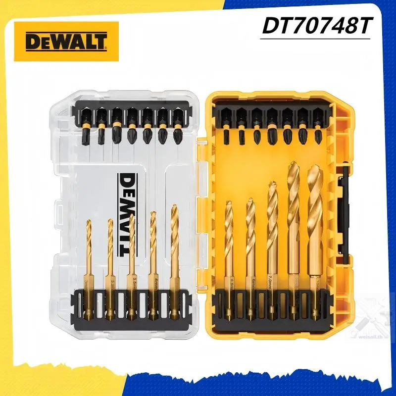DEWALT DT70748T 24 ชิ้น FLEXTORQ Twist Drill Drive Set - Hex Shank | ดอกไขควงไฟฟ้าอุปกรณ์เสริมเครื่อ