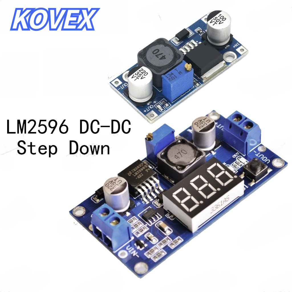 LM2596 DC-DC Adjustable Buck Converter step down ตัวควบคุมแรงดันไฟฟ้า แบบปรับได้ พร้อมโวลต์มิเตอร์ KOVEX
