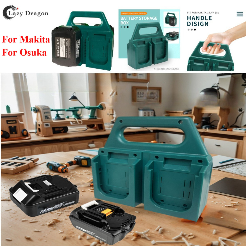 2026Makita/Osuka/Dewalt/Milwaukee 18V Lithium Battery Storage Rack | ที่เก็บอิสระสี่ช่องแบบพกพาและน้ําหนักเบา ออแกไนเซอร์