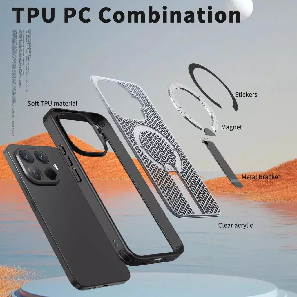 เคสโทรศัพท์แม่เหล็กกระจายความร้อนสําหรับ Xiaomi 15T PRO / 14T PRO, ฝาครอบกันกระแทกพร้อมที่วาง, ป้องกันโทรศัพท์มือถือ, เคสป้องกันสมาร์ทโฟน thumbnail 5