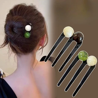 ใหม่สไตล์จีน u-Shaped ลูกปัดสามฟัน Hairpin หญิงสไตล์แห่งชาติ High-End Feeling แผ่น Hairpin ใส่หวี Ball Hairpin Hairpin