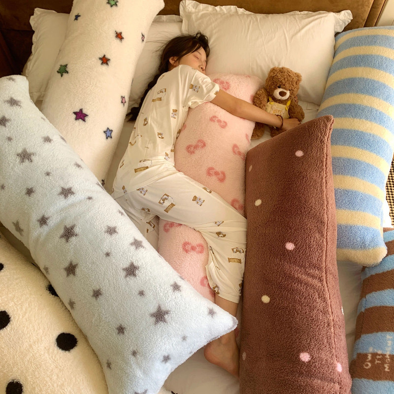 หมอนกอดยาวขนแกะ หมอนยาวแกนยาวคู่ 40*115 ซม. ปลอกหมอนพิมพ์ลายการ์ตูน