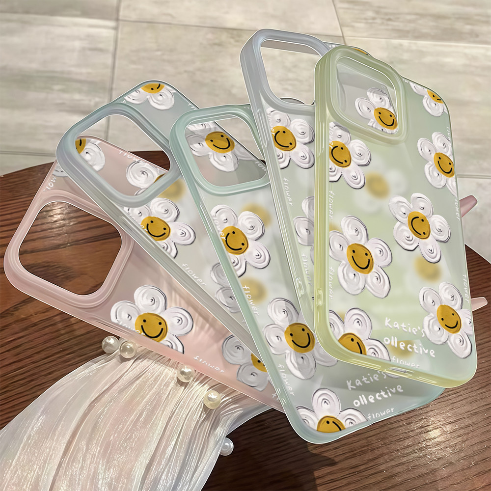 ส่งจากไทย เคสโทรศัพท์รุ่น15 ดอกไม้หน้ายิ้ม สดใส เคสด้านแบบใสนิ่ม For IPhone17 16 13 11 12 14 15ProMAX XR XSMAX 6/7/8PLUS - รูปที่ 6