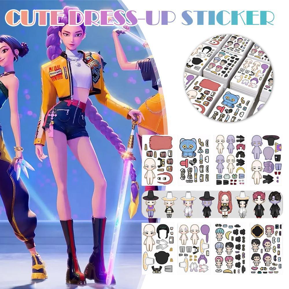 Kpop Demon Hunter น่ารักแต่งตัวสติกเกอร์ความงามสูงถ้วยคู่มือสติกเกอร์คอมพิวเตอร์สติกเกอร์ O6e0