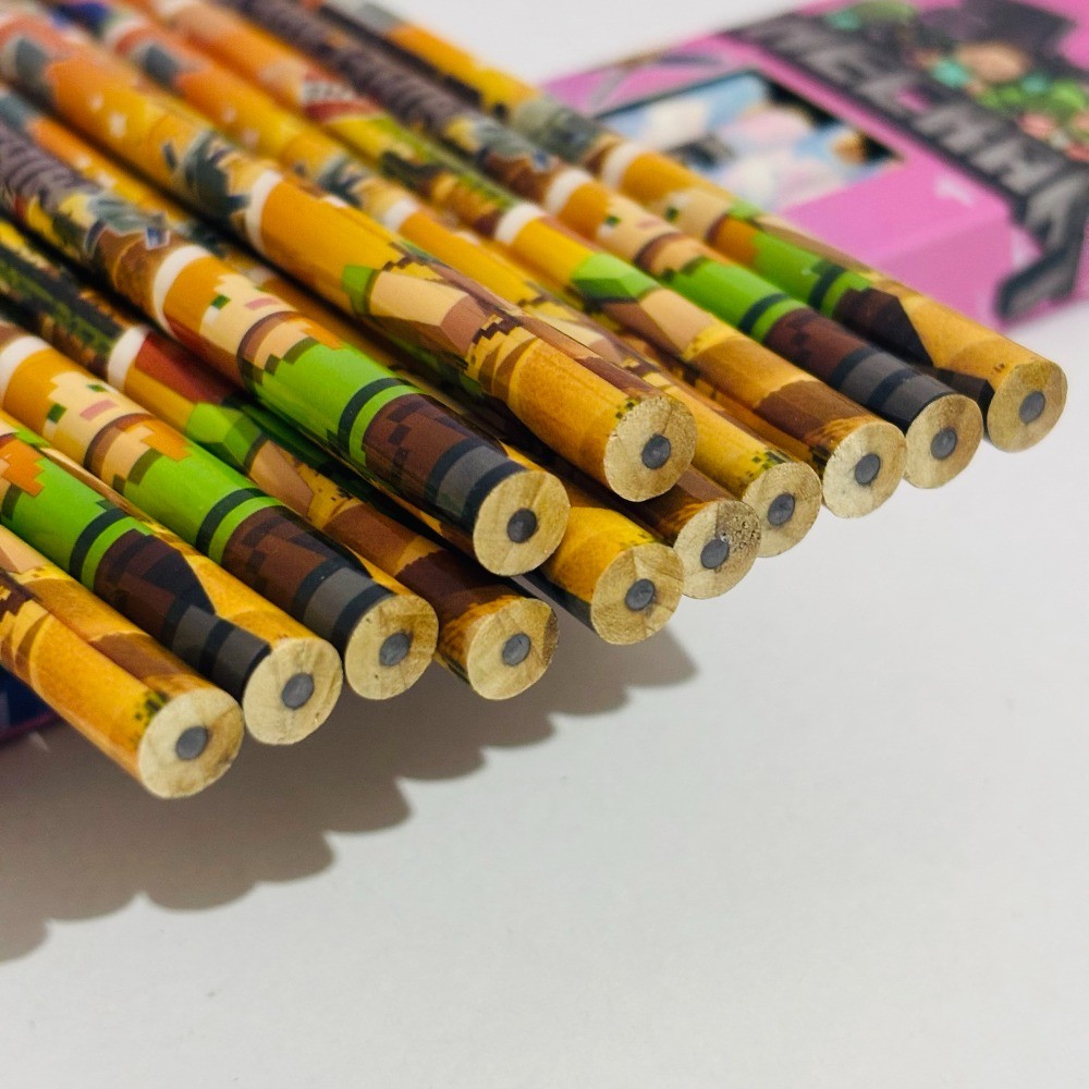 12ชิ้น/กล่อง มายคราฟ 2ข ชุดดินสอยางไม้พร้อมกบเหลาดินสอในตัว- - รูปที่ 3