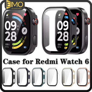 กรณีแก้วนิรภัย for Redmi Watch 6 5 4 เคส ป้องกันหน้าจอป้องกัน Gores เติมฝาครอบคลุม for Xiaomi Redmi Watch 6 5 4