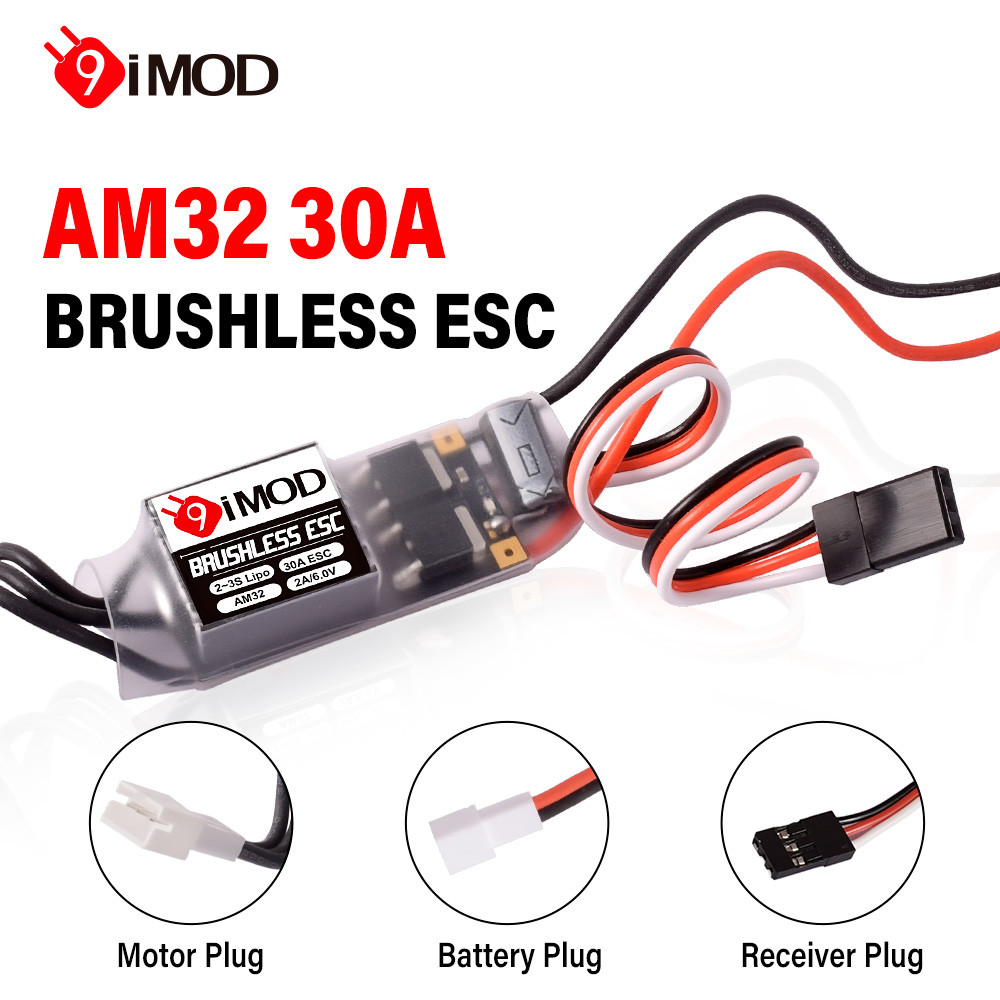9IMOD 30A AM32 Mini Brushless ESC - 2-3S LiPo USBLink | For 1/18 1/24 Axial SCX24 TRX4M Crawler