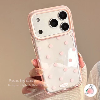 INS Polka Dotโปร่งใสโทรศัพท์มือถือสําหรับiPhone 17 16 15 14 13 12 Pro Max 11 17promax Big Hole Shock Resistance Protector TPUปกหลังเชลล์