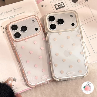 INS Polka Dotโปร่งใสโทรศัพท์มือถือสําหรับiPhone 17 16 15 14 13 12 Pro Max 11 17promax Big Hole Shock Resistance Protector TPUปกหลังเชลล์