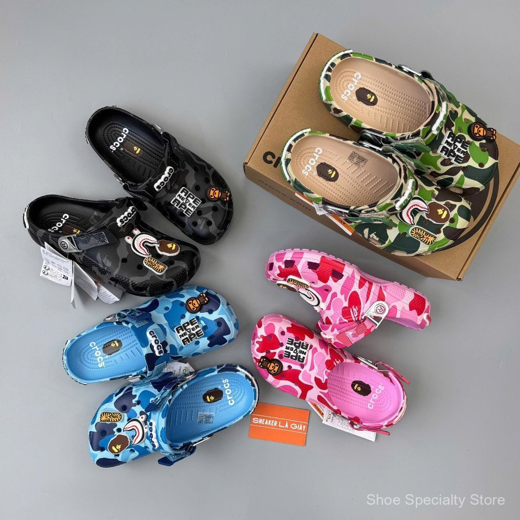 Crocs x Clog x Bape Camo Shoes ss2025 เวอร์ชัน