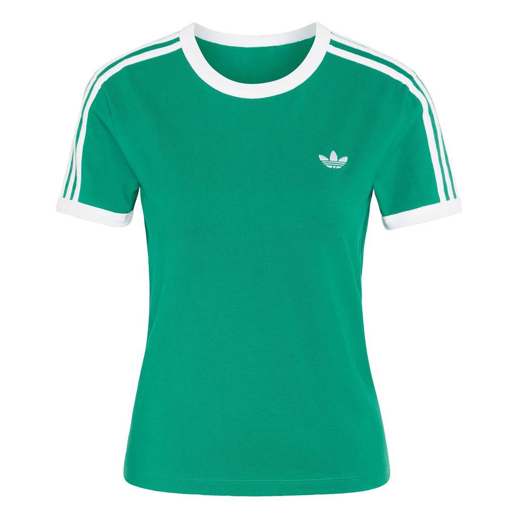 adidas ไลฟ์สไตล์ เสื้อยืดทรงสลิม 3-Stripes ผู้หญิง สีเขียว KD3681 - รูปที่ 4