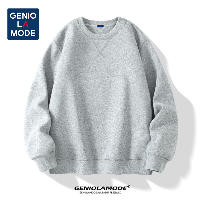 GENIO LAMODE COD เสื้อสเวตเตอร์คอกลม คุณภาพสูง เวอร์ชั่นฮ่องกง สไตล์กว้าง เหมาะสำหรับวัยรุ่น ไหล่ตก ข้อมือยางยืดขนาดใหญ่ ท๊อป