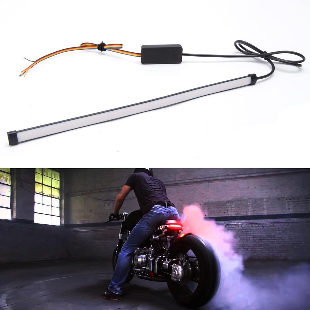 Universal LED Light Strip Tail เบรคหยุดวิ่งไฟเลี้ยว 108LED 11 "ไฟ LED แบบยืดหยุ่นสําหรับรถจักรยานยนต