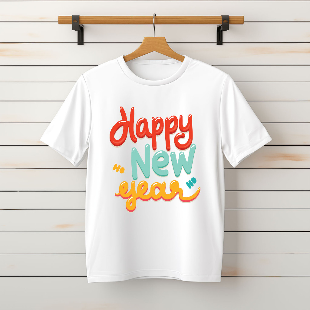 เสื้อยืดผู้ชายและผู้หญิง เสื้อ Tet - Happy New Year - Down Form - TET26P3.27 [HanoiSport]