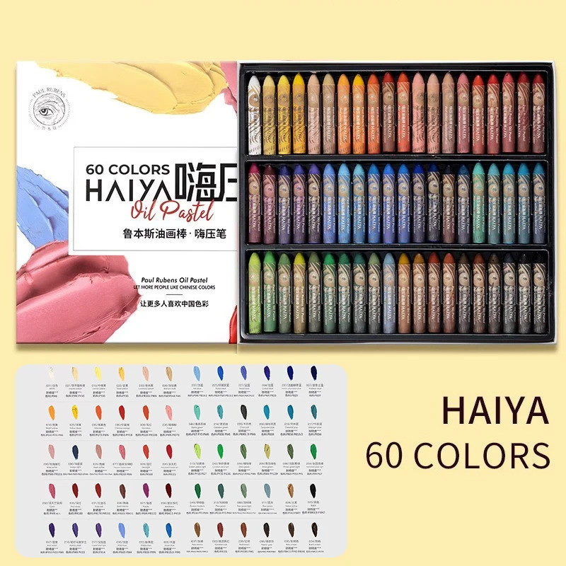 48/60 สี Paul Rubens Oil Pastel Crayon Paul Rubens Professional Super Soft Oil Pastel HAIYA Soft Pas